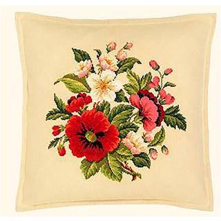 Broderikit Pude Valmuer Broderikit med et fint Eva Rosenstand valmuemotiv Lav din helt egen pude med dette nydelige kit Den færdige pude måler 40 x 40 cm.