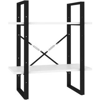 bogreol 60x30x70 cm 2 hylder massivt fyrretræ hvid