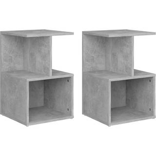 sengeborde 2 stk. 35x35x55 cm konstrueret træ sort