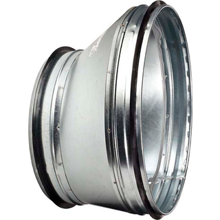 excentrisk reduktion Ø125-100 mm. Nippel/Nippel Længde 65 mm