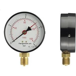 Erik Færgemann Manometer 1/2xø80 0-1 bar/0-10 mvs, nedadrettet studs