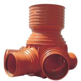 Uponor PP rense- & inspektionsbrønd 425/110mm T2 lige gennemløb og H+V tilløb.