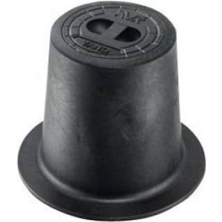 AVK gadedæksel med prop til stikledningsventiler til max 250° C. Højde 130 mm. Polyamid, prop af støbejern.
