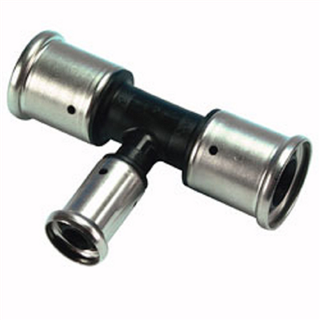 Henco pres tee PVDF reduceret 63 x 32 x 63 mm