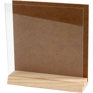 Elegant 3D Plade med Glas - 15x15 cm