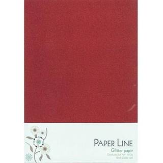 Glitter papir dobbelt A4 120g, 10stk pakke rød