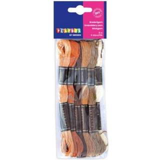 Broderigarn, 6-pak Brun