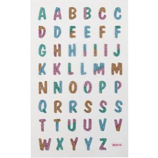 Glitterstickers med bogstaver - 10x16 cm ark
