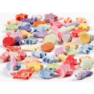 Pastelmix Figurperler 9-12 mm - 110 g til DIY-projekter