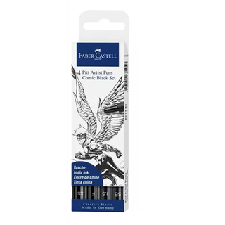Pitt Artist Pen Comic schwarz Tuschestift-Set - Schwarz