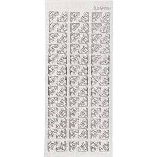 Sølv Hjørne Stickers 10x23 cm - Elegant Dekoration