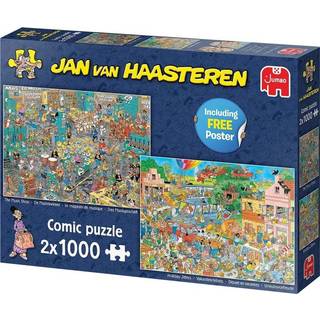 Puslespil af JVH 2i1 "Music Shop and Holiday Jitters" 2x1000 Brikker