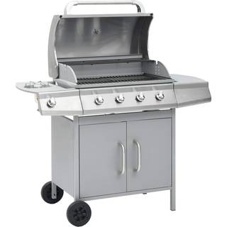 gasgrill 4+1 grillzoner stål sort