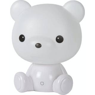 Børnebordlampe Dodo-bjørn, hvid, dæmpbar, ABS