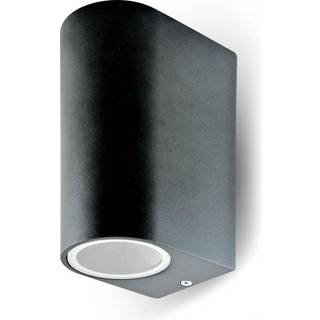 2-vejs væglampe GU10 - rund, sort, aluminium, IP44