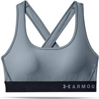Under Armour Mid Crossback Sport Bra - Grey/Blue - Small