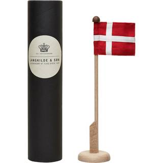 Bordflagstang i egetræ med Dannebrog