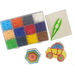 Perlesæt med 3600 rørperler med tilbehør, 12 farver