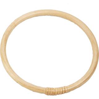 Elegant rund taskehank i lakeret bambus, 17 cm