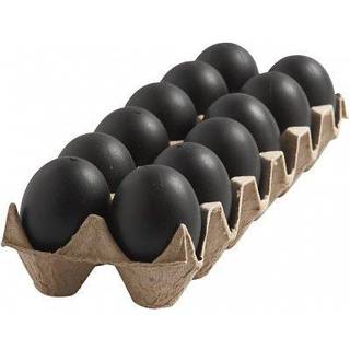 Sort Plastæg 6 cm - 12 stk. til Dekoration