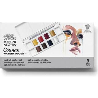 Winsor & Newton Cotman akvarelfarves?t 8 halvpanerede portr?tfarver m/pensel