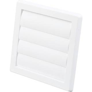 Lamelventil med overgang i plast hvid 15 x 15 cm