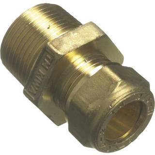Overgangsnippel 1/2" x 10 mm messing