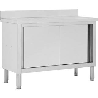 arbejdsbord med skydelåger 120x50x(95-97) cm rustfrit stål