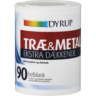 Dyrup træ & metal maling ekstra dækkende 0,75 liter hvid (På lager i varehus)