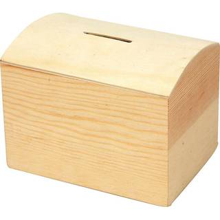 Elegant sparekiste i træ med lås - 10x8x7 cm