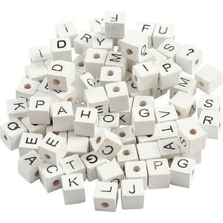 Hvide Bogstavperler A-Z & Specialtegn, 96 stk.