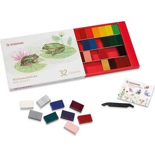 Stockmar Beeswax Block Crayon Set - Break -Proof & Non Tifox Crayons for Kids & Artists (32 pcs)