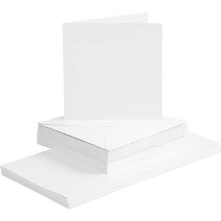 Elegant kort og kuverter 15x15 cm - 50 sæt