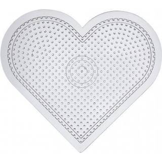 Creotime Transparent Hjerte Perleplade - 15x18cm