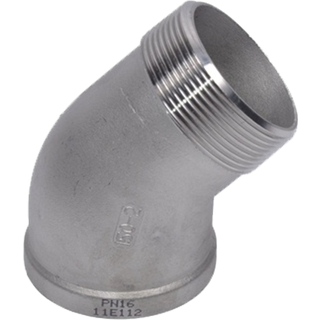 Vinkel 45° 1.4408, 20 bar 11/4 muffe/nippel