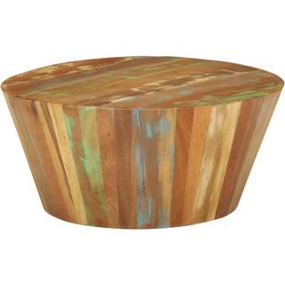 sofabord Ø65x31 cm massiv genbrugstræ