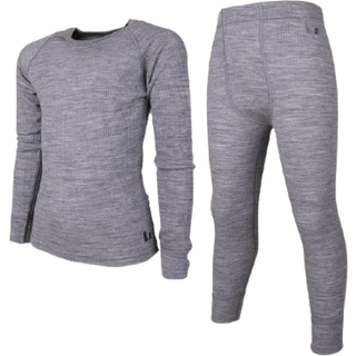Lindberg Rib Merino Skiundertøj Merinould, Grey Melange, 140