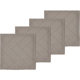 Tiles Damask Stofservietter 4 stk. fra Södahl - Taupe farve - 100% Bomuld