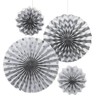 Fächer Deko Set Silber
