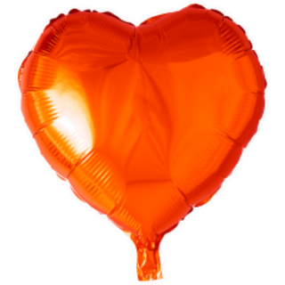 Orange folieballon 46 cm. - Hjerte