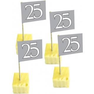 Deko Picker Zahl 25 silber