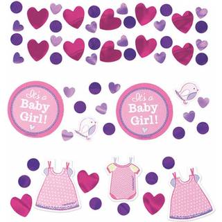 Baby shower konfetti 34 g. - Pap og metal folie - Pige