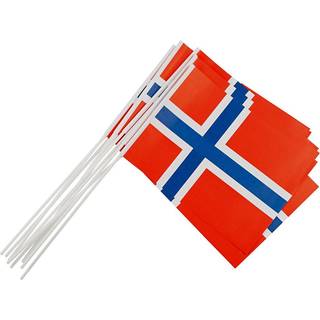 Papirflag med plaststang, 10 stk. - 20x25 cm