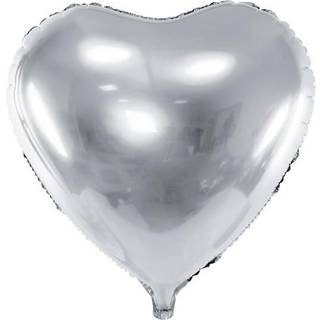 1 stk. Hjerteformet Sølv Folieballon 45 cm – Perfekt til romantiske fejringer