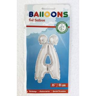 Folie ballon Ä, sølv 41 cm