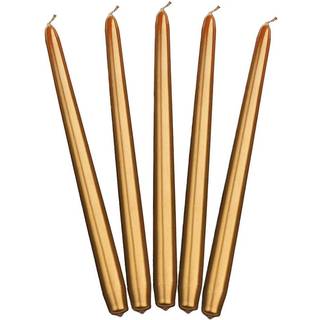 10 stk Metallic perlemor guld antiklys 29 cm - Tilføj Hygge til Din Fest