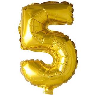 Folie tal ballon 5 guld, 102 cm