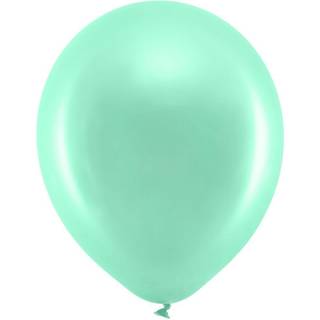 100 stk. Latexballoner mintgrøn perlemor 12" - Perfekt til fest og heliumbrug