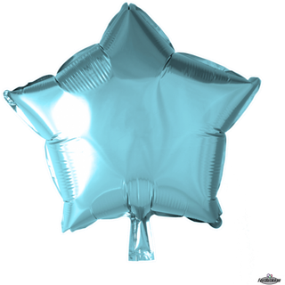 Lyseblå folieballon 46 cm. - Stjerne