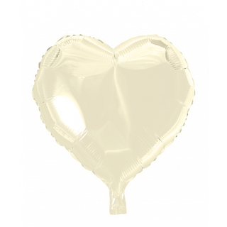 Hvid folieballon 46 cm. - Hjerte